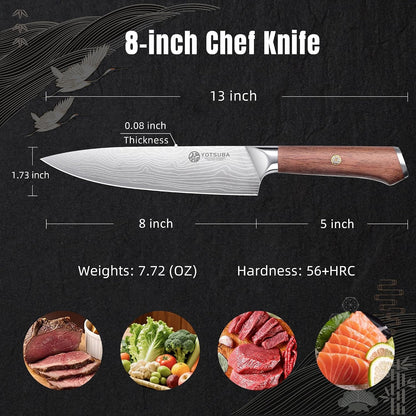8 Inch Japanese Chef Knife with Full Tang Rosewood Handle5