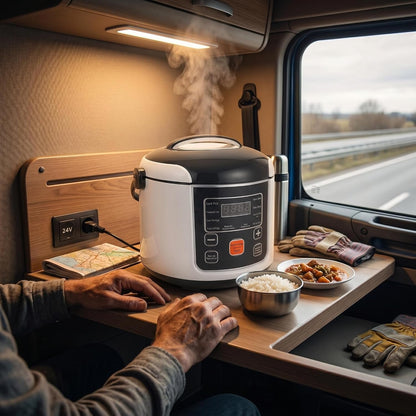 Mini Rice Cooker 2L Portable Travel Rice Cooker for Car Truck, 12V Small Electric Cooking Machine with Keep Warm Function, Non Stick Pot for 2-4 People Camping RV Road Trip3