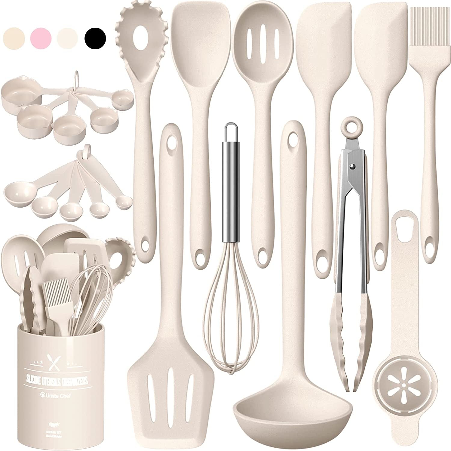 22-piece-silicone-cooking-utensils-set-heat-resistant-dishwasher-safe-kitchen-tools-black-non-scratch-spatula-set-for-nonstick-cookware-khaki