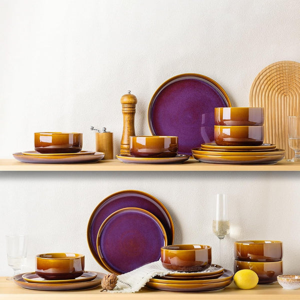 Ceramic Dinnerware Set for 6, 18-Piece Plates and Bowls Set7
