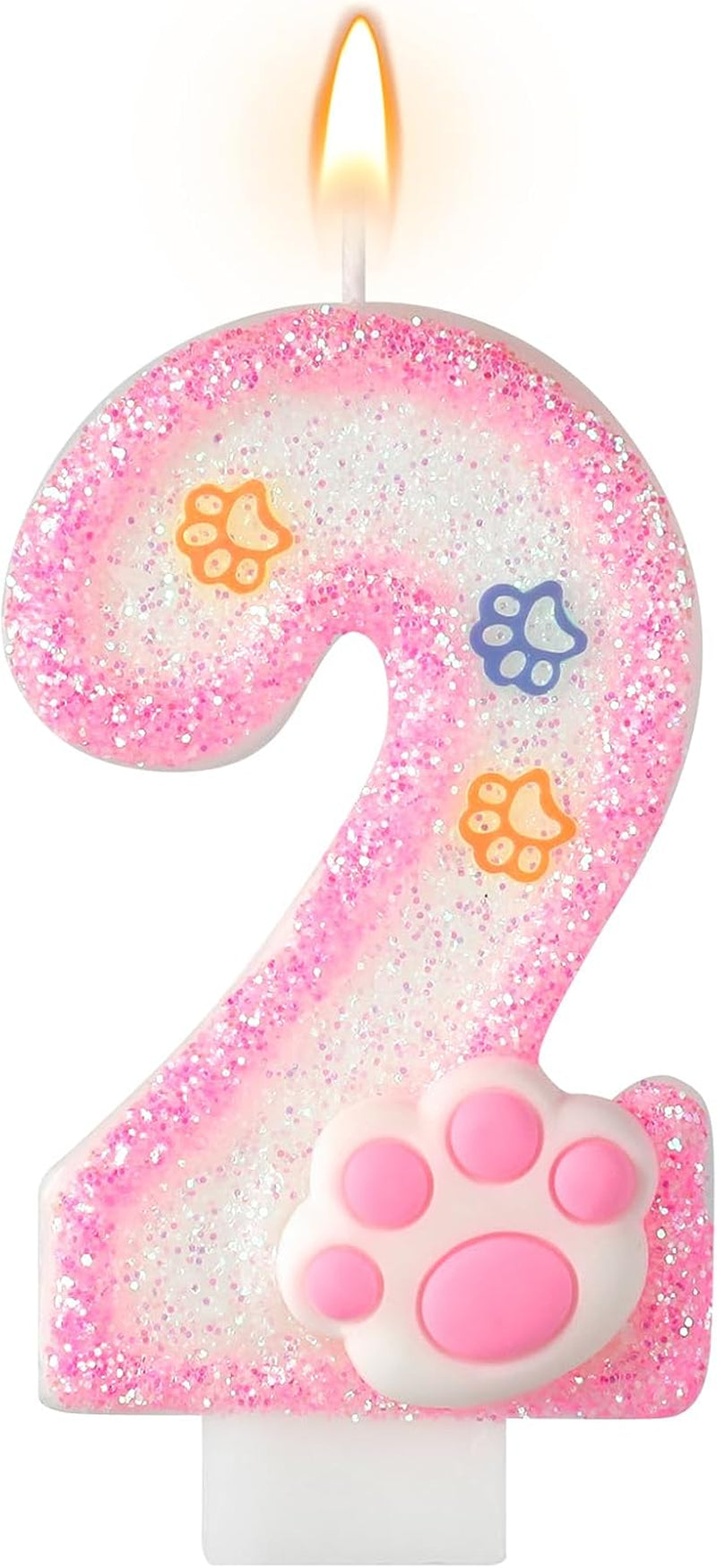 dog-and-cat-2nd-birthday-candle-pink-numbers-2-candle-paw-cake-topper-cupcake-decorations-for-pet-theme-party-decor-anniversary-celebrations-supplies