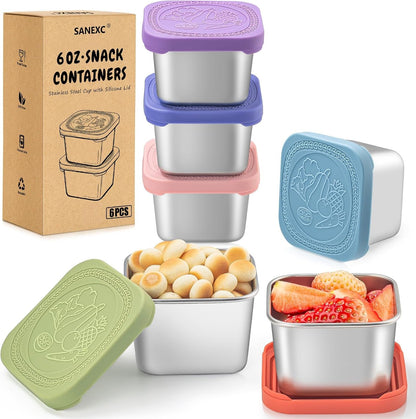 6 Oz Snack Containers with Lids for Kids - 6 Pack Lunch Box Accessories1