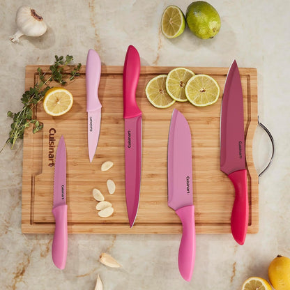 10Pc Ceramic Coated Color Knife Set - Pink for BCRF, C55-10PCPK7