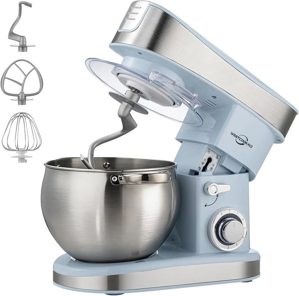 Stand Food Mixer 6.3 Qt Tilt-Head 400W 6-Speed Blue | Kitchen Electric Mixer with Stainless Steel Bowl, Pulse Motor, Dough Hook,Whisk,Beater,Household Standing Mixer for Baking1