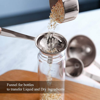 Small Funnels for Filling Bottles Stainless Steel Kitchen Funnels (Long) | 3 Pcs Food-Grade Metal Kitchen Funnels Set for Transferring Essential Oils Liquid Fluid Spice Dry Ingredients Powder,Durable6