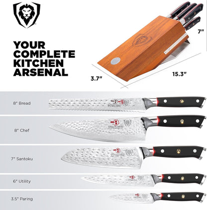 5-Pc Japanese Knife Block Set - 66-Layer Damascus AUS-10V6