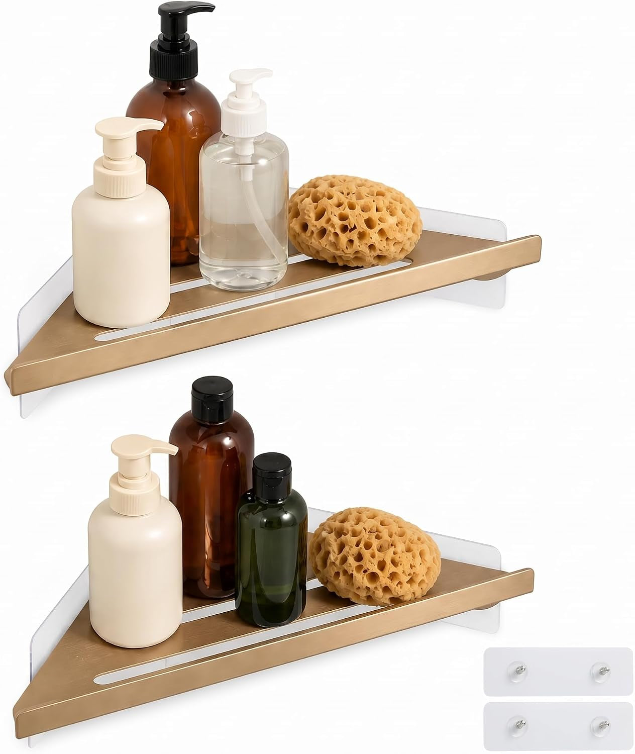 corner-shower-shelf-8-inch-champagne-gold-2-pack-bathroom-corner-organizer-adhesive-wall-mounted-shower-caddy-waterproof-rustproof-metal-storage-rack-for-shampoo-soap