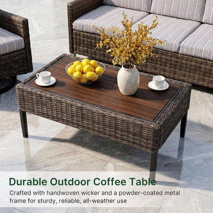 All-Weather Outdoor Wicker Patio Furniture Set with Thick Cushions7
