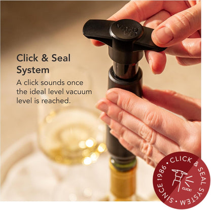 Original Wine Pump - 2 Vacuum Wine Stoppers - Wine Saver - Black | 2 Bpa-Free Wine Bottle Stoppers, Wine Vacuum Pump, Airtight Seal, Reusable, up to 10 Days Freshness, No Batteries7