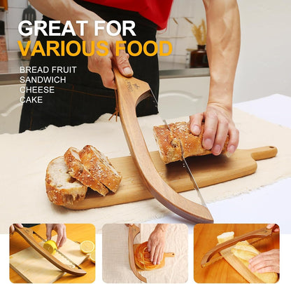 Sourdough Bread Knife, Bread Slicer for Homemade, 16" Wooden Bread Cutter3
