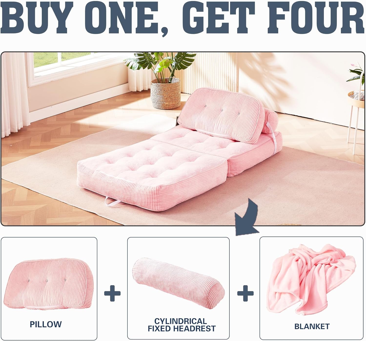 folding-sofa-bed-flannel-futon-couch-bed-with-pillow-and-blanket-convertible-sleeper-chair-for-living-room-bedroom-pink