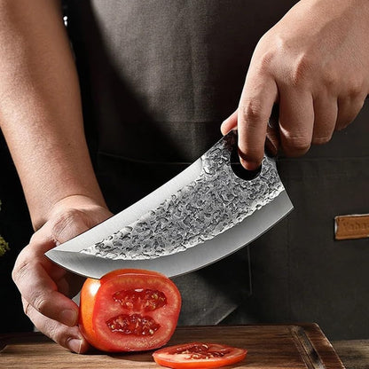Meat Cleaver, 7.1 Inch Hand Forged Knife High Carbon Clad Steel Meat Fish Vegetables Butcher Boning Cleaver Viking Knife with Cover5
