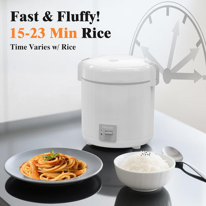 Rice Cooker Small 1-1.5 Cups Uncooked(3 Cups Cooked), Mini Rice Cooker with Removable Nonstick Pot, One Touch&Keep Warm Function, Portable Travel Rice Cooker for Soup Grain Oatmeal Veggie, White4