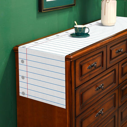 Composition Notebook Paper Table Runner Teacher Appreciation Week Welcome Back to School Party Decoration Classroom Dining Room Home Kitchen Table Decor (13" X 72")6