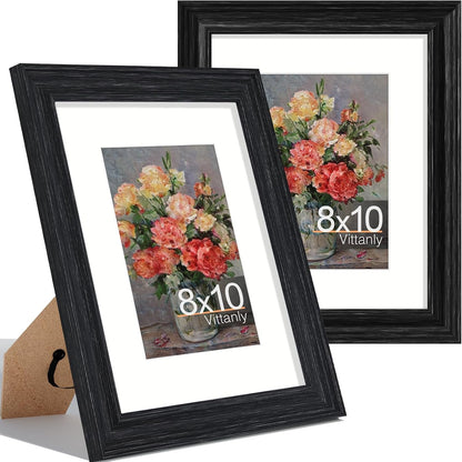 8X10 Picture Frames, Vintage Photo Frames, Distressed Black, 2-Pk1