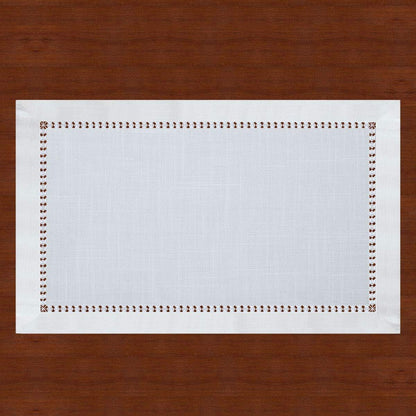 Set of 6 Handmade Hemstitched White Table Placemats 12X18 Inches1
