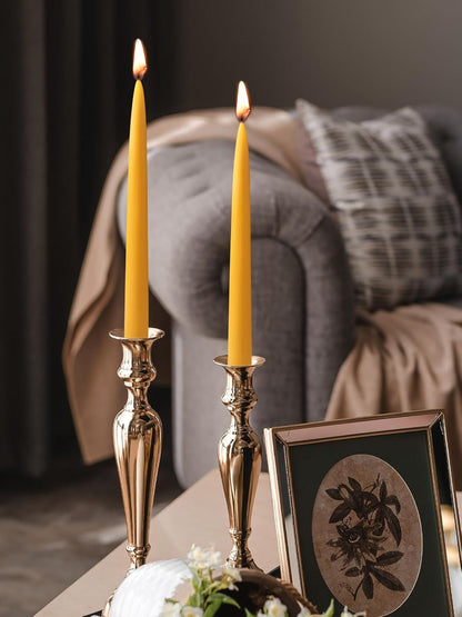 Beeswax Taper Candles, 12 Pack, 10 Inch, Unscented Yellow8