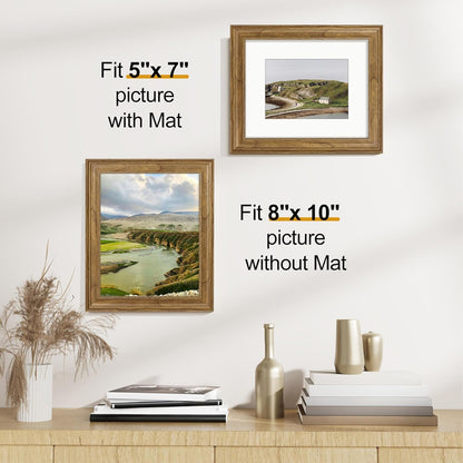 8X10 Picture Frames Set of 2, Vintage Photo Frames, Walnut4