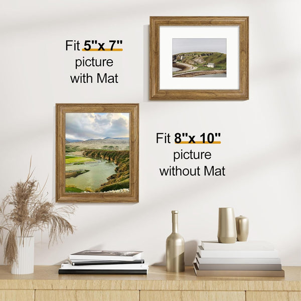 8X10 Picture Frames Set of 2, Vintage Photo Frames, Walnut4