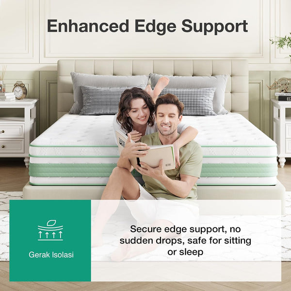 King Size Mattress 14 Inch, Hybrid Mattress in a Box|Gel Memory Foam & Individual Pocket Springs, Medium Firm, Motion Isolation, Cool Sleep & Pressure Relief, Certipur-Us5