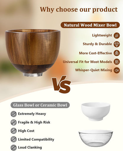 Acacia Wood Mixing Bowl - Natural True Acacia Wooden Bowl5
