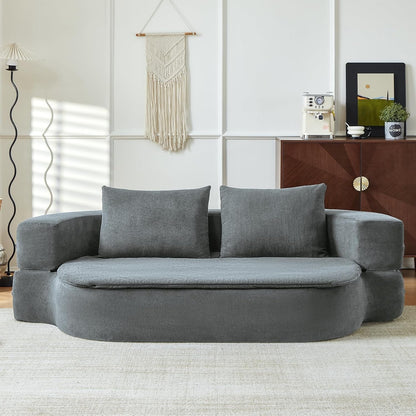 79" Convertible Futon Sofa Bed Mattress, Sleeper Boneless Futon Sofa,Grey2