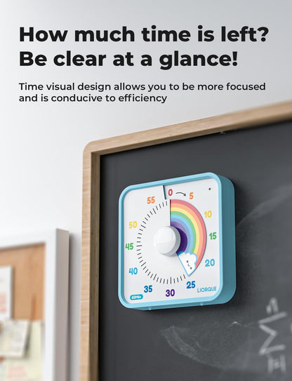 7.5-Inch Large Visual Timer, 60-Minute Classroom Timer Magnetic | Non-Ticking, 3-Level Volume, 3 Alarm Modes, Kids Countdown Timer for Classroom Kitchen Office ADHD, AA Batteries Included2