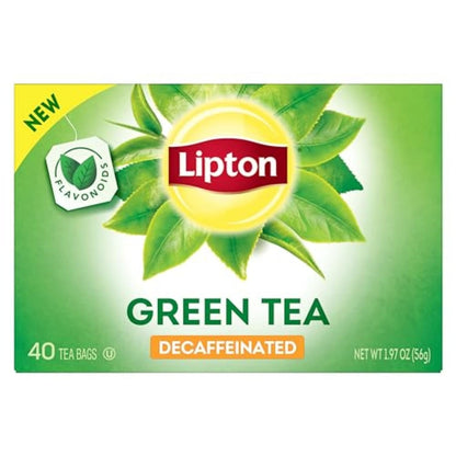 Lipton Decaffeinated Green Tea Bags, Unsweetened Teabags for Decaf Hot Tea or Decaf Iced Tea with Flavonoids, 40 Total Tea Bags1
