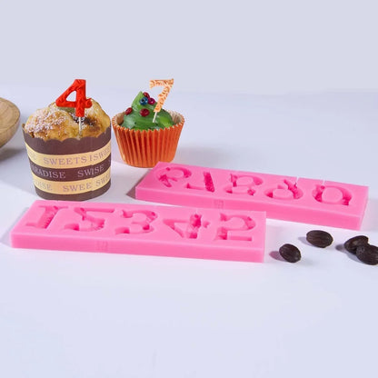 Silicone Number 0-9 3D Embossed Fondant Chocolate Mold with Stick Hole for Birthday Cake Decorating DIY Baking7