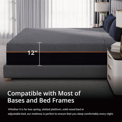 EGOHOME King 12 Inch Memory Foam Mattress for Back Pain Relief Medium Firm7