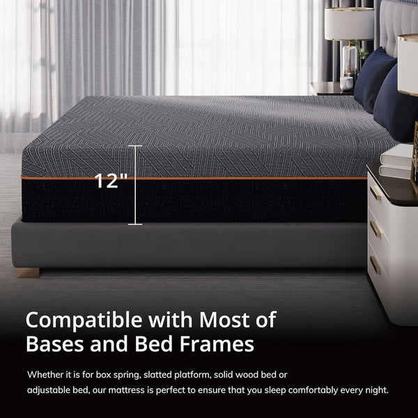 EGOHOME King 12 Inch Memory Foam Mattress for Back Pain Relief Medium Firm7
