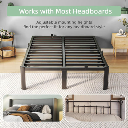 Full Bed Frame, 18 Inch Heavy Duty Steel Platform, Noise-Free8