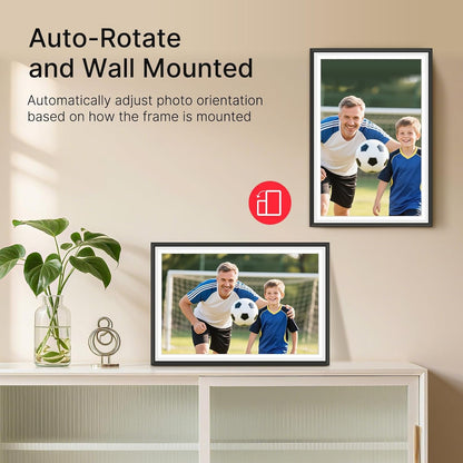 Frameo 10.1" Digital Picture Frame, Smart Wifi Digital Photo Frame with 1280X800 HD IPS Touch Screen 32GB Storage Auto-Rotate Wall Mounted, Share Photos/Videos from Phone Anywhere(Black&White)9
