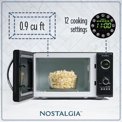 Retro Countertop Microwave Oven - Large 800-Watt - 0.9 Cu Ft & BLACK+DECKER 2-Slice Toaster, T2569B, Extra Wide Slots, 6 Shade Settings, 850 Watts, Crub Tray3