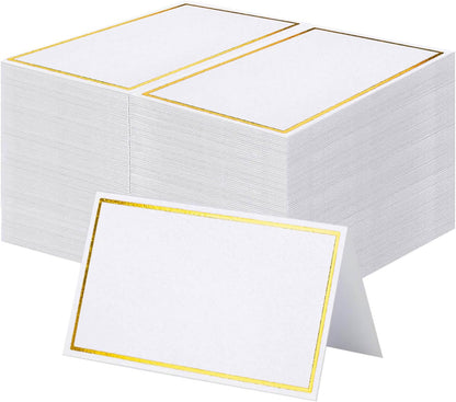 120Pcs Premium Place Cards, Small Table Cards with Gold Foil Border, 2" X 3.5" Tent Card, Escort Cards, Name Card, Wedding Place Cards for Wedding, Table, Dinner Parties, Seating Card1