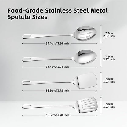 Cooking Utensils Set, 4PCS Stainless Steel Spatula, Dishwasher Safe2