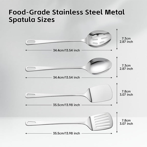 Cooking Utensils Set, 4PCS Stainless Steel Spatula, Dishwasher Safe2