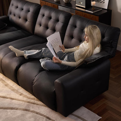 Oversized Sectional Couches for Living Room, Modular Leather Cloud Couch6
