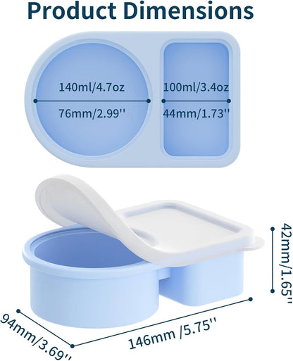 5 Pack Silicone Snack Containers with Lids, Reusable Snackle Box, 8 Oz2