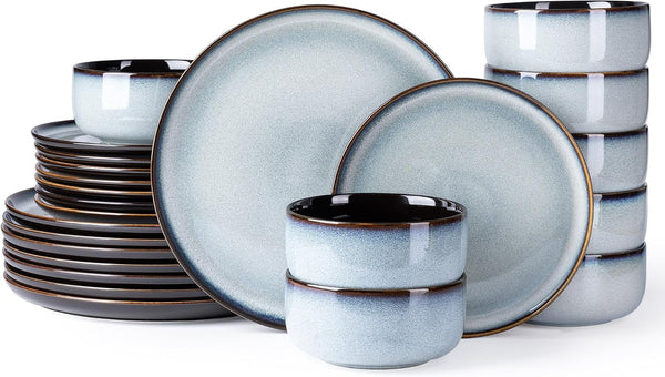 Ceramic Dinnerware Sets for 8,24-Pcs Porcelain Plates and Bowls Set1