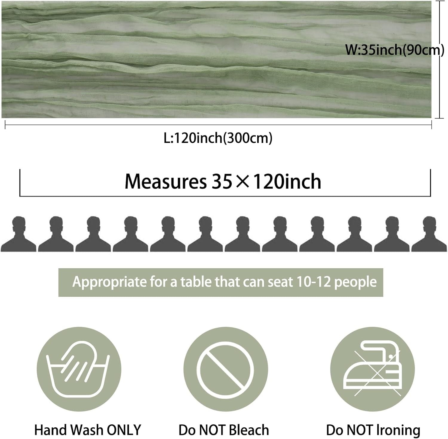 12-pack-10ft-cheesecloth-table-runner-35x120-inch-boho-gauze-table-runner-cheese-cloth-long-romantic-table-runners-for-wedding-bridal-shower-birthday-party-table-decor-dusty-sage-green