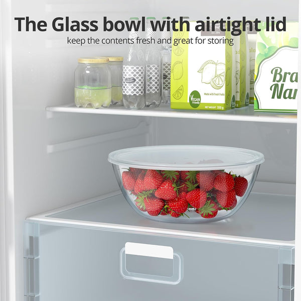 4.7 Qt Extra Large Glass Mixing Bowls Clear Glass Salad Cooking Bowls for Kitchen Salad Bread Storage5