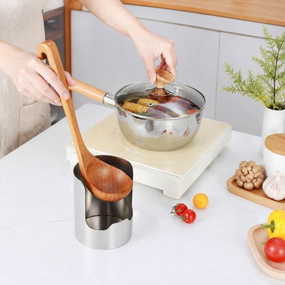 2 In1 Multi-Functional Kitchen Utensil Holder, Heavy Duty Stainless Steel Pot Lid & Spoon Rack, Space-Saving Vertical Stand for Spatulas,Tongs,Ladles, Countertop Organizer,Thickened Storage Stand(1Pc6
