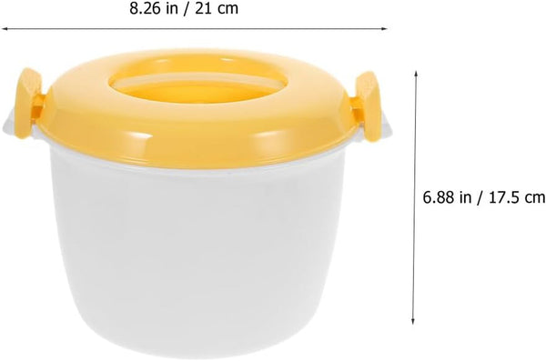Microwave Rice Cooker Microwavable Rice Container with Spoon Large Capacity Microwave Steamer for Home Office Dormitory Hospital 8.26 X 6.88 X 5.51 In2