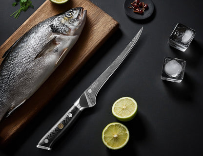 7 Inch Damascus Fillet Boning Knife for Fish & Meat, G10 Handle5
