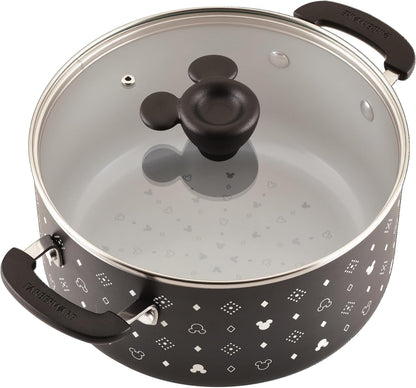 Disney Monochrome Ceramic Nonstick Cookware Pots and Pans with Baking/Bakeware Cookie Pan and Kitchen Cooking Tool Set, Dishwasher Safe, 8 Piece Cookware Set - Black14