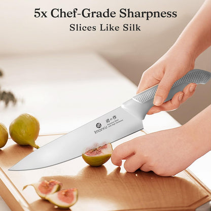 14 Pcs Japanese Stainless Steel Knives Set for Kitchen Grayish White4