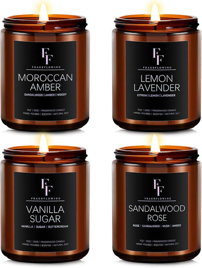 Scented Candles for Home, Soy Wax, 4 Pack 28 Oz1