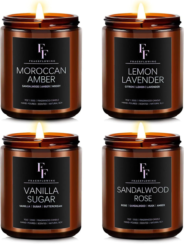 Scented Candles for Home, Soy Wax, 4 Pack 28 Oz1