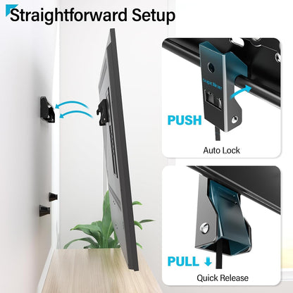 No Drill No Stud TV Wall Mount for 26-65 Inch TV up to 154 Lbs | Non Damage Wall, Drywall TV Mount, Studless TV Mount, Max VESA 400X400Mm, Easy Install Low Profile Wall Mount TV Bracket5